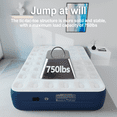 thumbnail image 6 of Queen Air Mattress,18-Inch Inflatable Bed with Built-in Pump, Top Plush Velvet Material Air Bed,3Minute Quick Inflation/Deflation,Suitable for Camping& Guests& Home,Blue, 6 of 9