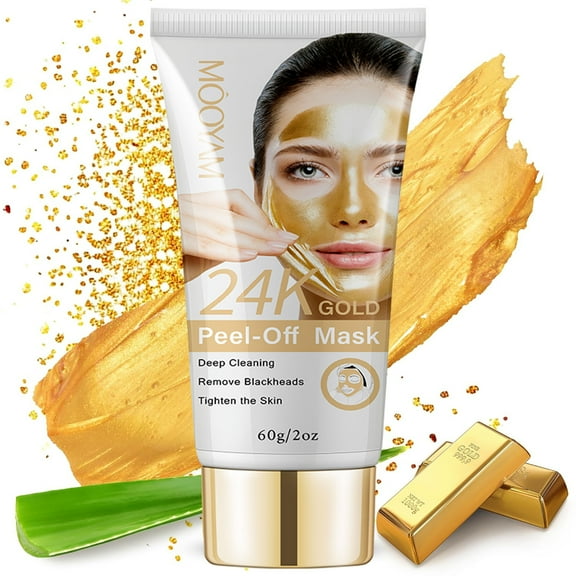 Mooyam 24K Gold Peel-off Face Mask - Blackhead Remover Mask - Exfoliates Blackheads, Dirt & Oils | Anti Aging, Lifting | Reduces Wrinkles, Fine Lines & Acne Scar 60g/2 fl oz