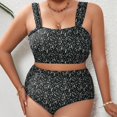thumbnail image 3 of Aayomet Womens Bathing Suits Swimsuit Multi Color Solid Color Big Size Swimsuit Knitted Swimsuit (Black, XXXL), 3 of 5