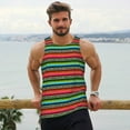 thumbnail image 6 of Lsque Mexican Leopard Serape Blanket Stripes Pattern Mens Tank Tops Muscle Athletic Quick Dry Sleeveless Workout Fitness T Shirts Beach Tank Top, Loose-fit Sleeveless Shirt for Men-Medium, 6 of 7