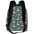 thumbnail image 3 of Zufioo Santa Hat Joy Green Festive Print Fashion Large Capacity Backpack, Zippered Multi-compartment Travel Work Campus Lightweight Backpack, Unisex, 3 of 5