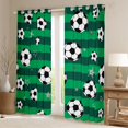 thumbnail image 2 of Feelyou Cartoon Football Soccer Curtains Pack of 2 (42x84 Each), Stars Print Curtains Blackout, Green Stripe Abstract Bedroom Curtains, Blackout Curtains Bedroom Decor, 2 of 6