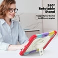 thumbnail image 4 of XYX For iPad Pro 11 inch Case 2024 (M4), 360 Rotating Shockproof Cover with Stand, Screen Protector, Shoulder Strap, Rainbow Red, 4 of 7