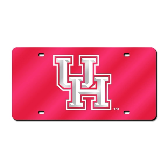 University of Houston Cougars Red Mirrored Laser Cut License Plate Laser Tag