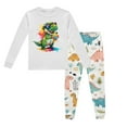 thumbnail image 1 of Tenue Petit Garçon Dinosaure Imprimé Col Rond Manches Longues Haut Pantalon Long Pyjama Ensembles Maison Ensemble Garçon Taille 6T, 1 of 4
