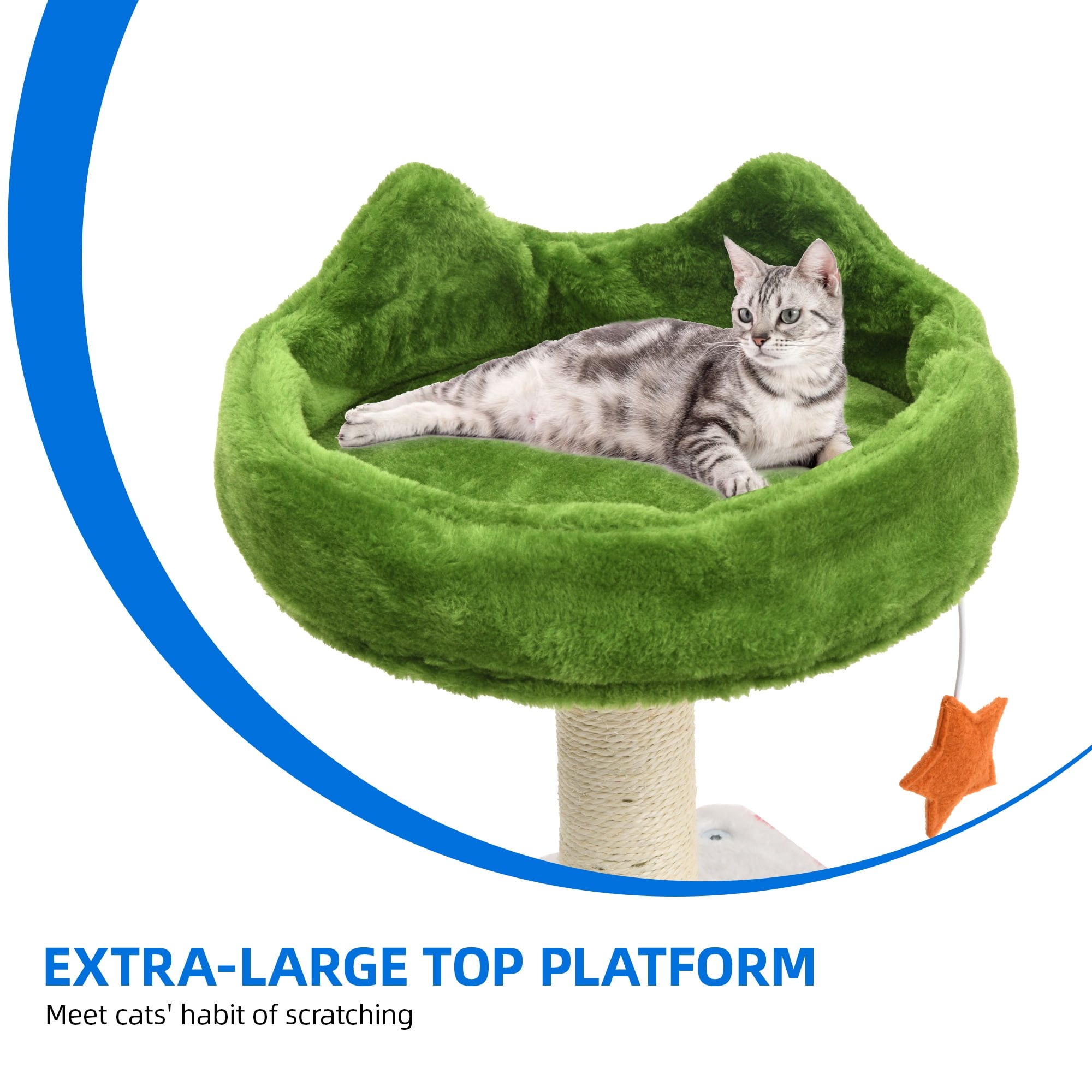 Dextrus 75" Cat Tree Tower Condo,Multi-Level Christmas Decor Cat Climbing Tower with Top Perches, Hammock, Scratching Posts,for Indoor Kittens' Play Center ,Chrismas Decor