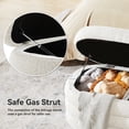 thumbnail image 4 of Modern Upholstered Oval Sherpa Storage Ottoman, 49.2", White, 4 of 5