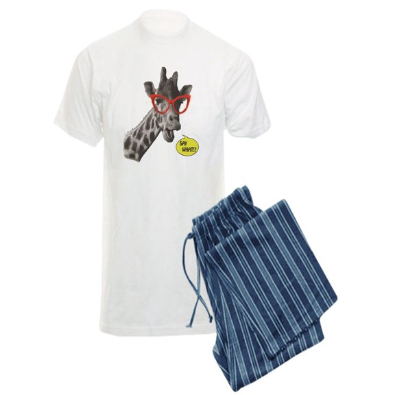 CafePress - SAY WHAT!?' Giraffe - Men's Light Pajamas