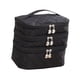 thumbnail image 4 of Bolsa de almacenamiento de cosméticos de 3 pisos, organizador de cosméticos de baño impermeable, maquillaje de viaje cremallera negra, 4 of 9