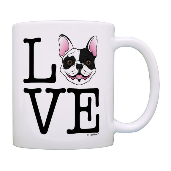 ThisWear French Bulldog Gifts Love Frenchie Dog Mug Dog Mom Gifts Dog Dad Gifts Coffee Mug