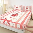 thumbnail image 3 of Feelyou Kids Cartoon Ladybug Twin Sheet Sets, Love Heart Bow-tie Bedding, 3 Pieces, 3 of 7