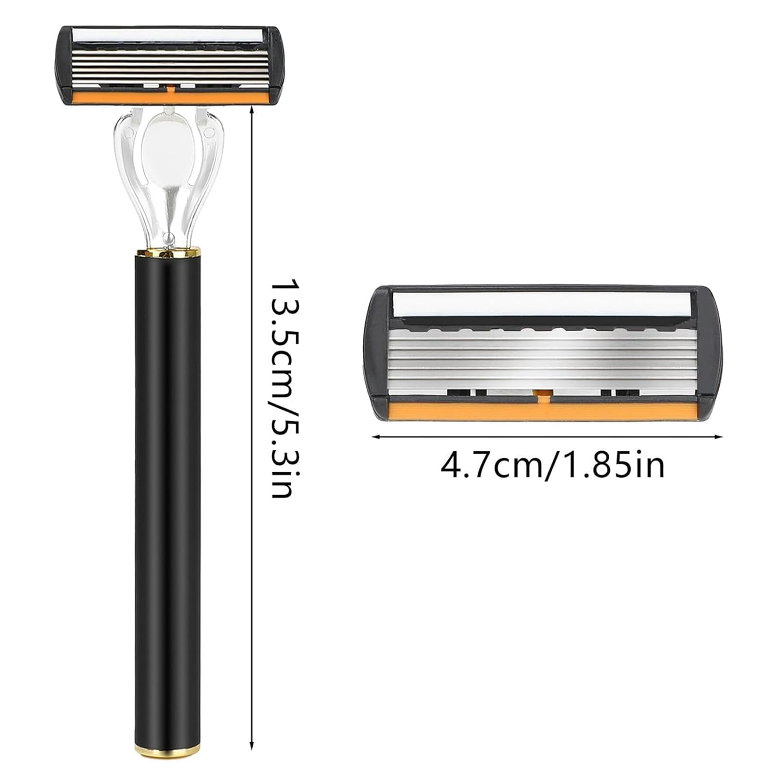 24/48PCS Men's Razor Blade Replacement with Handle, 6-Blade Razor Refills Cartridge Set for Face & Head Shaving, Ultra Sharp Men's Grooming Kit (48 Refills + 2 Handle)