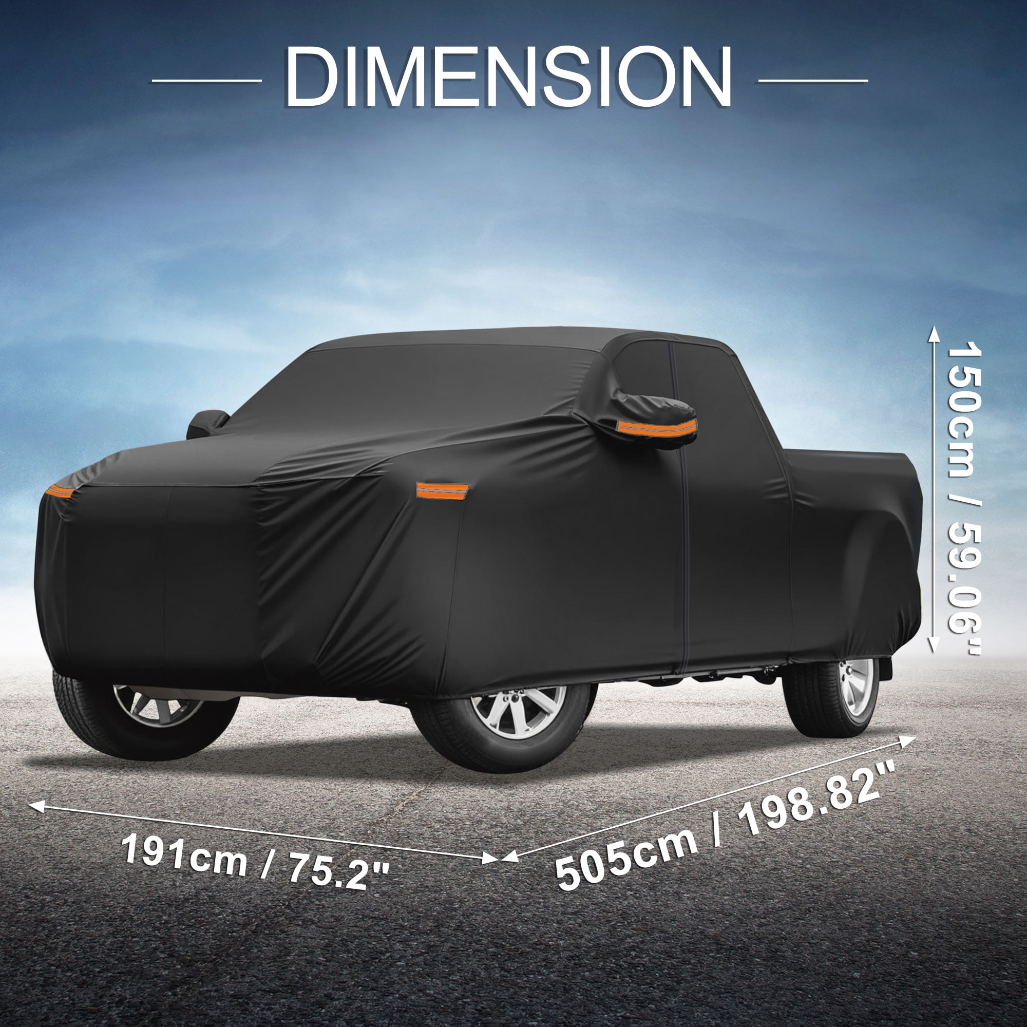 Unique Bargains Aluminum Car Cover for Hyundai Santa Cruz 198.82"x75.2"x59.06"