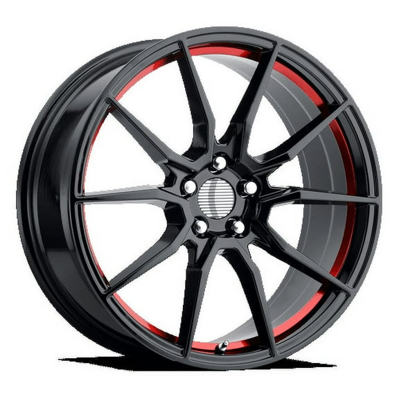 OE Creations Aluminum Rim PR193 20X9in Gloss Black Red Machined Finish, 193RS-296530