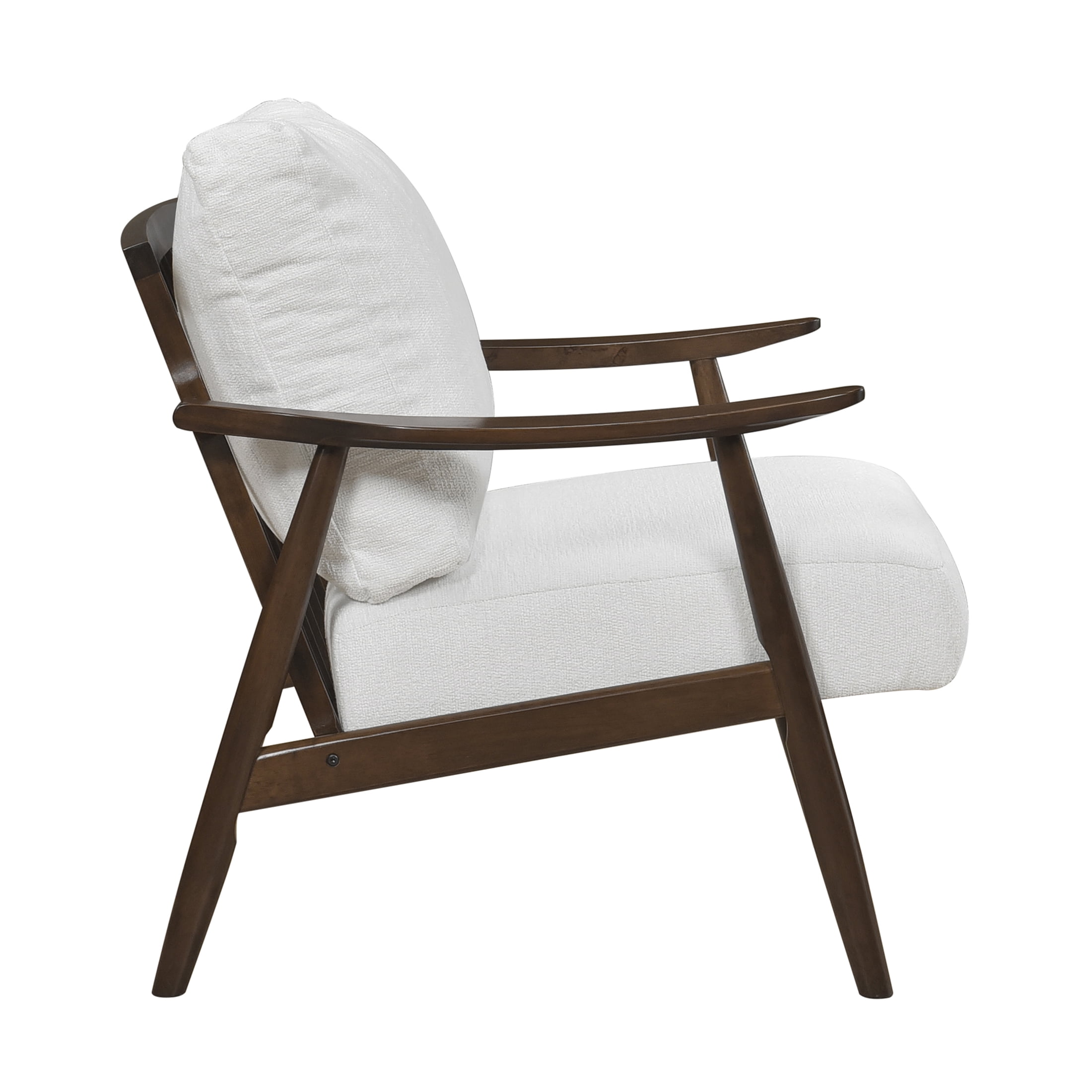 OakvillePark Bellharbor Chenille Accent Chair, Beige and Brown Wood