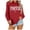 Red, variant on XINPING Pumpkin Season Sweatshirt Women Fall Crewneck Halloween Shirt Graphic Long Sleeve Thanksgiving Pullover Top Relaxed Fit Casual Hoodless Tops