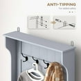 thumbnail image 3 of Resenkos Entryway Hall Tree - Coat Rack, Sitting/Mudroom Bench with Storage & Hooks, Gray, 3 of 8