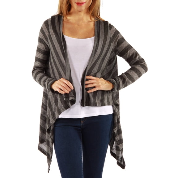Women's Casual Charcoal Printed Shrug