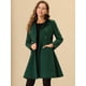 thumbnail image 2 of Abrigo de invierno Allegra K para mujer con cuello de terciopelo Verde oscuro XS, 2 of 5