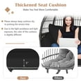 thumbnail image 2 of Gymax Chaise Longue de Patio en Rotin Osier Surdimensionnée pour l'Extérieur, Cadre en Métal, Fauteuil Oeuf avec 4 Coussins, Noir, 2 of 4