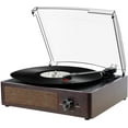 thumbnail image 1 of DIGITNOW Bluetooth Record Player Belt-Driven 3-Speed Turntable Built-in Stereo Speakers-Brown, 1 of 5