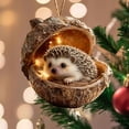 thumbnail image 5 of YOHAVEN Forest Animal Resin Ornaments Set With Mini Lights, Cute Hedgehog Raccoon And Friends In Acorn Homes, Hanging Christmas Tree Accents, Whimsical Holiday Décor Gift For Nature Lovers, 5 of 7