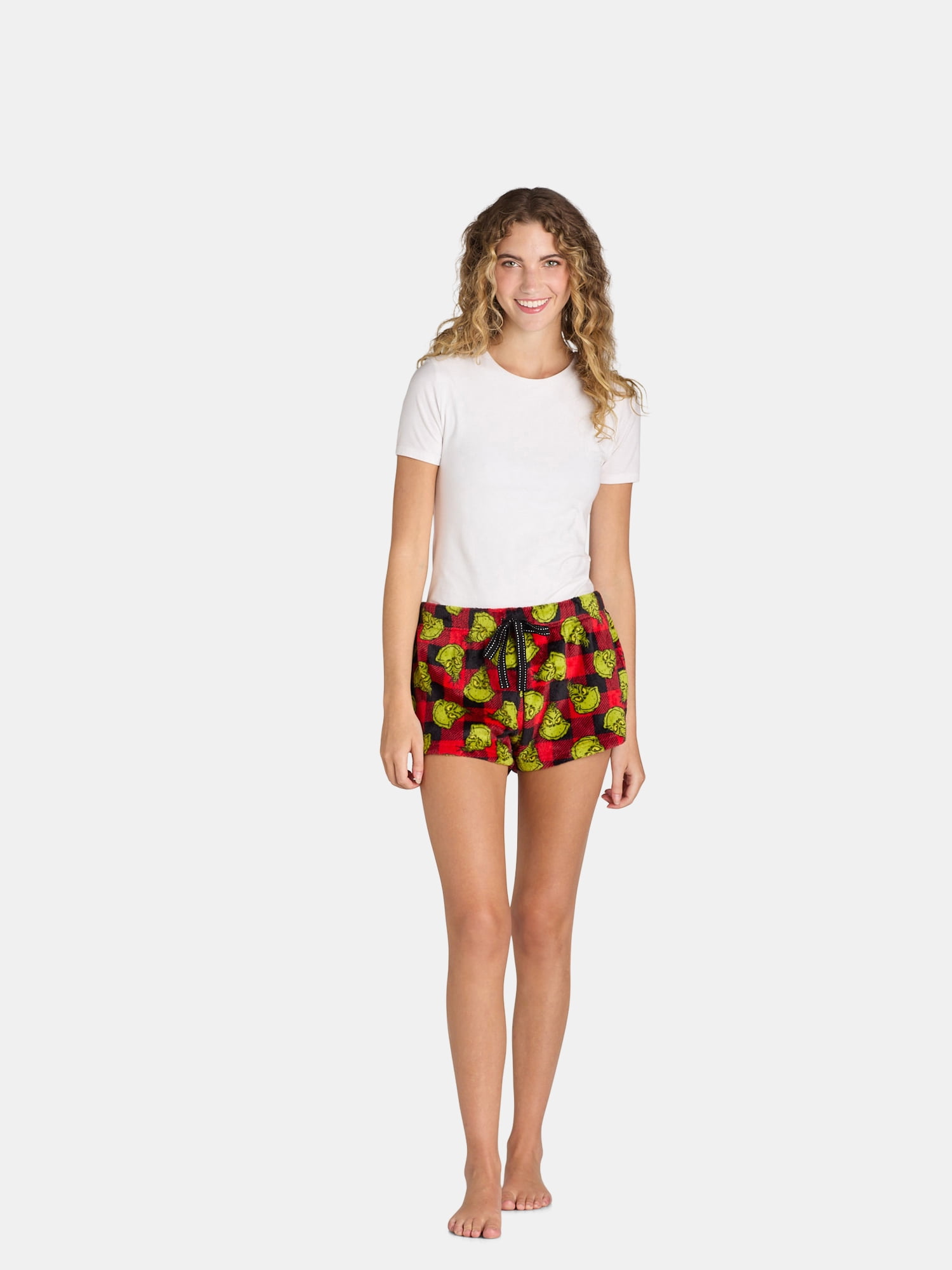Grinch Women's Plush Sleep Shorts, 2-Pack, Sizes XS-3X