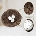 thumbnail image 5 of Easter Bird Nest Decorations with Realistic Speckled Eggs, Natural Rattan Twig Mini Nest for Spring Home Table Decor, DIY Crafts and Holiday Displays, Multiple Sizes Available, 5 of 5