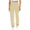 thumbnail image 5 of Pantalons de Survêtement pour Femmes avec Poches Bas Resserré à Cordon Jambe Droite Pantalons de Survêtement Confortables 2023 Pantalons Amples en Coton Jogger Noir 2TG, 5 of 5