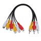 thumbnail image 2 of Negro 25 cm 3RCA macho Jack a 6RCA hembra enchufe Audio Video AV Cable adaptador Ndcxsfigh  Para estrenar, 2 of 3