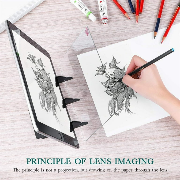 Drawing Painting Sketch Optical Mirror Reflection Projection Tracing Plate Board Portable Optical Tracing Board Image Projector Optical Painting