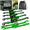 Green, variant on Rhino USA 1" x 10' Retractable Ratchet Straps 1,209lb Break Strength (Black 4-Pack)