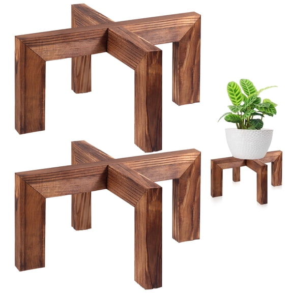 Vigordream Plant Stand, Indoor/Outdoor Wood Plant Holder, Single Flower Pot Stand, Sturdy Planter Stands, Fit 5-15 Inch Pots