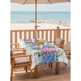 thumbnail image 2 of Outdoor Tablecloth with Umbrella Hole for Patio/Picnic/Party/Camping, Blue Pink Hydrangea Waterproof Table Cloth Rectangle Table Cover Washable, Eucalyptus Leaves Grey Plaid (60"x 84"), 2 of 8