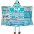 thumbnail image 2 of Gifts for Dad, Dad Birthday Gift, Fathers Gifts for Dad from Daughter, to My Dad Wearable Blanket Hoodie Blanket,I Love You Dad Letter Warm Soft Couch Blankets, 47"x 72", 2 of 6