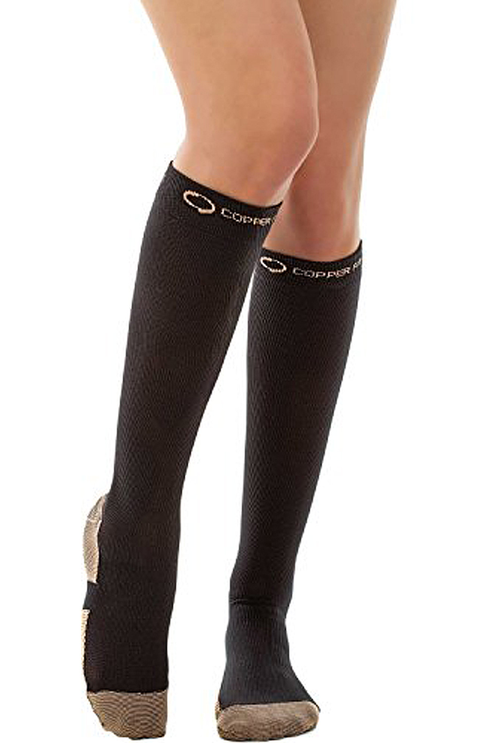 Copper Fit Energy Compression Knee High Socks, Black for Women & Men