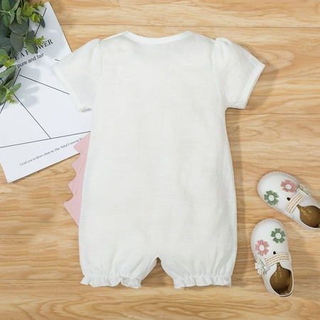 

TOWED22 Bodysuit Jumpsuit Boy Clothes Gentleman Outfits One Piece Baby Romper Dinosaur/Flamingo Floral Print Bodysuit Summer Sun Suit White