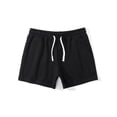 thumbnail image 2 of LYMAYTER Men Running Shorts Solid Color Cotton Loose-fit Jersey Drawstring for Sweat Short Pants S-4XL, 2 of 7