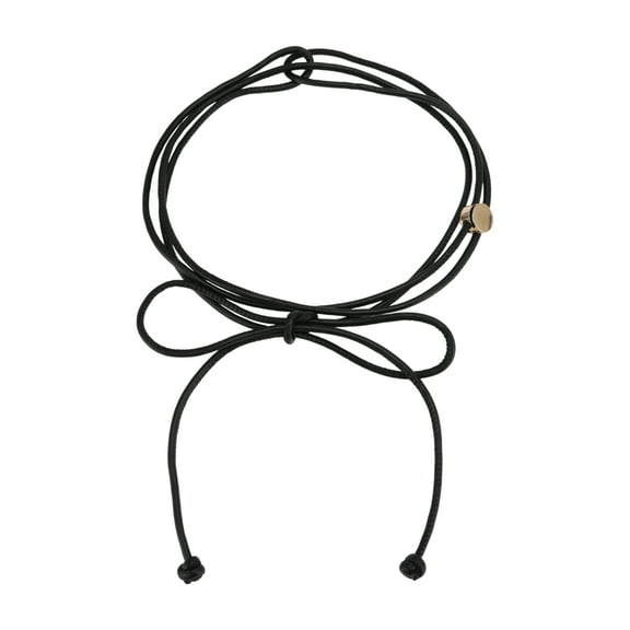 Unique Bargains 1 Pc Adjustable Waist Cord Elegant Buckle Adjustable Handmade Cord Belt for Women Black