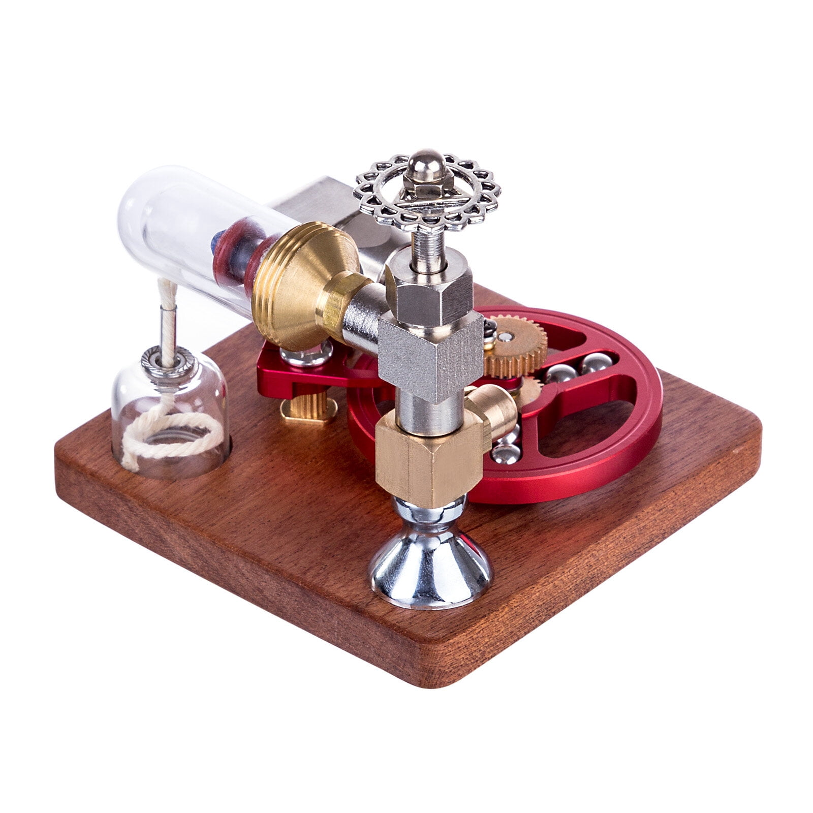 STEM Stirling Engine Model, Adjustable Speed Engine Model with Ball Bearing Flywheel, Aluminum Alloy Desktop Collectible Gift for Hobbyists