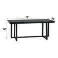 thumbnail image 2 of Black Rectangular Dining Table With Stability - 100lbs Weight Capacity, Wooden Construction, Formed From , Veneer And Synthetic Wood Spacious Base, Made For A Timeless Look, 2 of 2