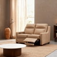 thumbnail image 2 of Triple-Motor Reclining Sofa 55" Genuine Leather Power Zero-Wall Loveseat with Powered Adjustable Headrest, Powered Adjustable Lumbar, Extendable Footrest, USB&USB-C Port, 2 of 9