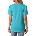 thumbnail image 5 of Fantaslook Women Blouses Dressy Casual Summer Short Sleeve Shirts Crew Neck Pleated Tunic Tops, 5 of 9