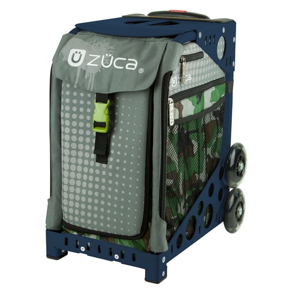 Zuca Paintball Sport Insert Bag and Navy Blue Frame with Flashing Wheels