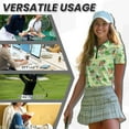 thumbnail image 6 of COEQINE Women V Neck Golf Shirts 1/4 Zip Moisture Wicking Golf Tops Corgi Hat Shamrock and Gold Coin Print Short Sleeve Polo Shirts Workout Tennis Activewear for St. Patrick's Day, 2XL, 6 of 7