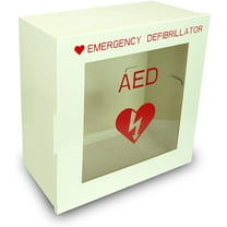 Non Alarmed AED Defibrillator Wall Mounted Storage Cabinet - 14.1'' x 7'' x 13.75'' Steel AED Holder Defibrillator Cabinet for Emergency at Home, Office, Warehouse, and Nursing Home
