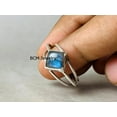 thumbnail image 2 of 925 Sterling Silver Ring For Women & Men, Labradorite Ring Gemstone Unique Handcrafted Ring For Her Or Him, 2 of 6