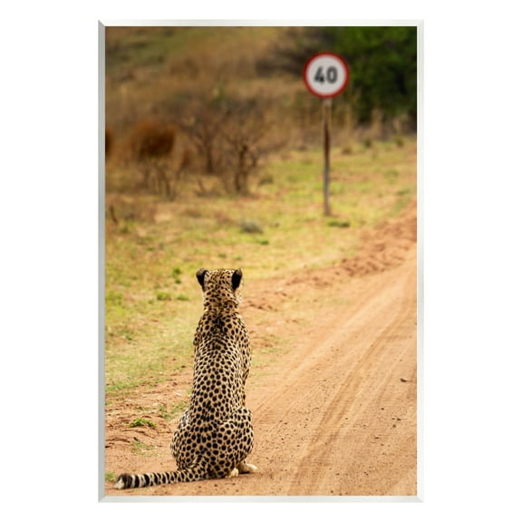 Stupell Industries Speedy Cheetah on Road Animals & Insects Photography Unframed Art Print Wall Art, 10 x 15