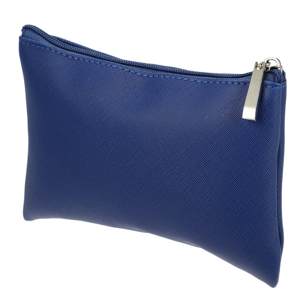 Bolsa de maquillaje Unique Bargains de viaje 1 pieza azul oscuro Cuero de PU tamaño L