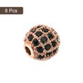 thumbnail image 3 of Unique Bargains Perles de Strass, Lot de 8 Perles Rondes de Zircon 6mm pour Fabrication de Bijoux (Noir - Or Rose), 3 of 7
